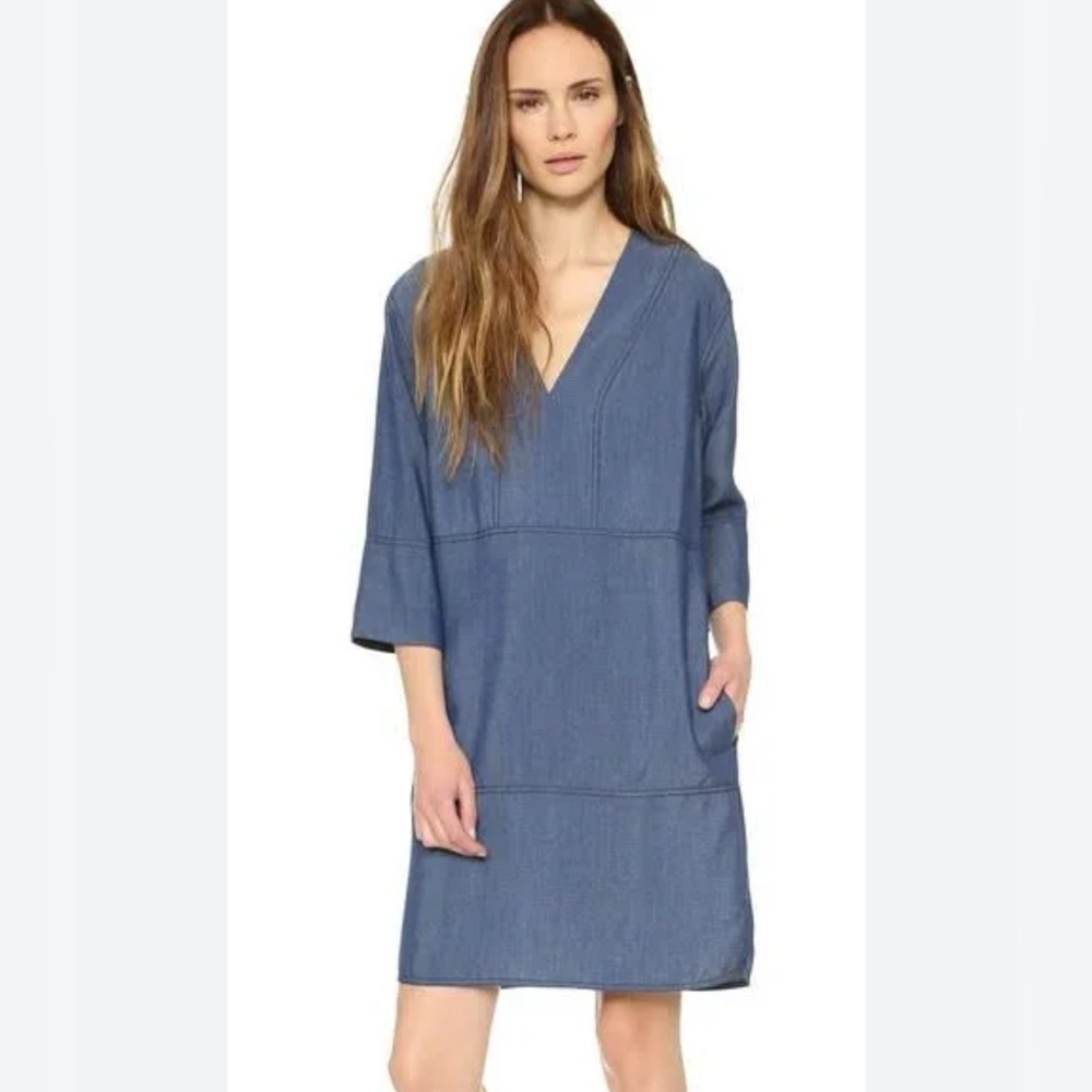 Vince Blue V-Neck Dress